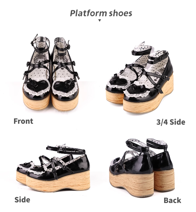 Lolita Shoes Platform Shoes Bow High Heels Shoes 35590:542268