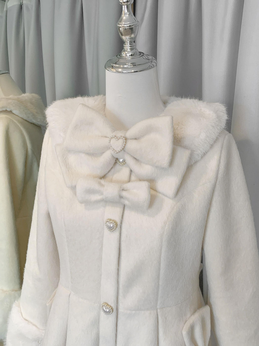 Winter Jirai Kei Coat Woolen Fleece Coat Bow Knot Coat 41032:685818