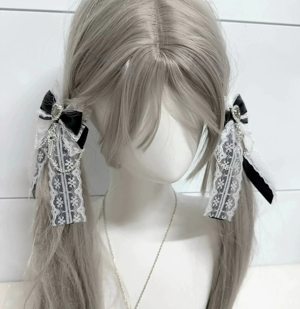 Ryousangata Lace Bow Hair Clip, Cross Pendant 45526:852359