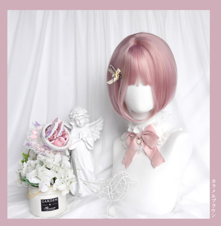 Lolita Wig Pink Claw Clip Double Ponytail Wig Set 39348:635690