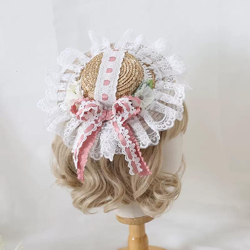 Mori Kei Straw Hat Lolita Strawhat Handmade Elegant Strawhat 36432:522334 36432:522334