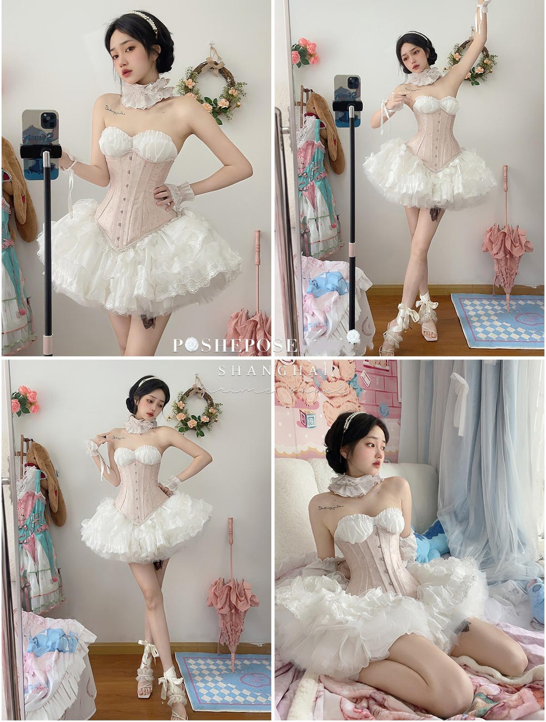 Lolita Dress Petticoat Puffy Black And White Pettipants 36386:542666 36386:542666