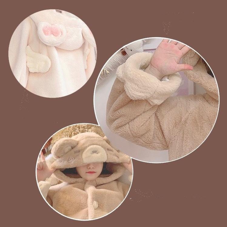 Lolita Plush Coat Bear Thick Cute Coat For Winter 32624:493388 32624:493388