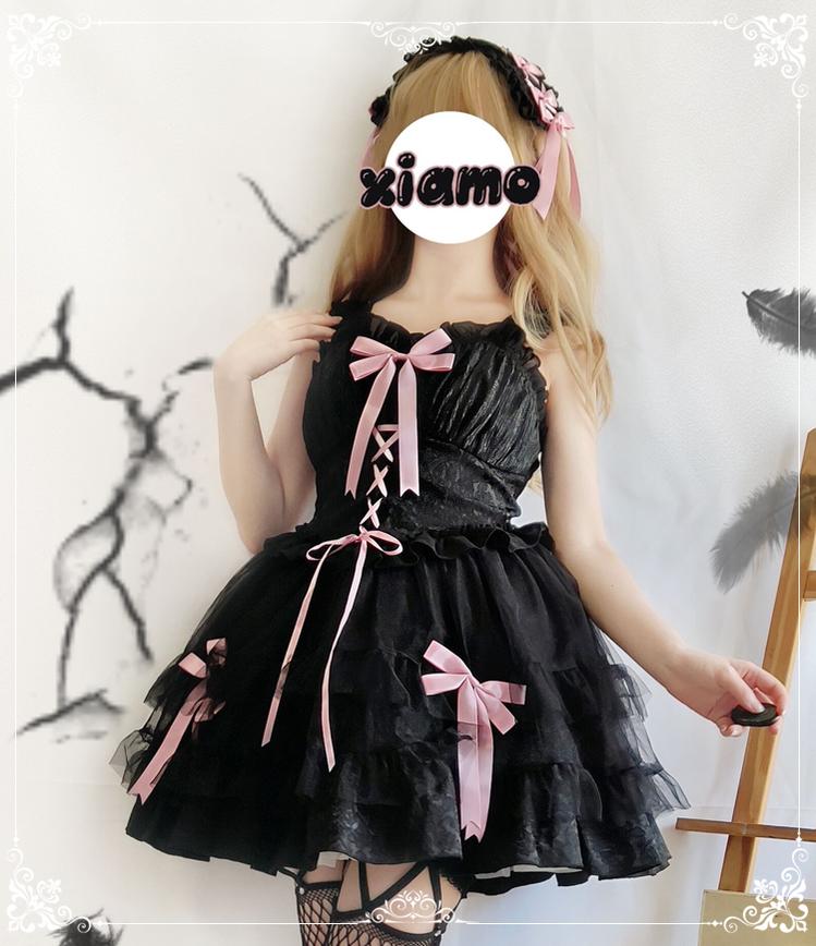 Gothic Lolita Jumper Dress Dark Jacquard Pattern Dress 32088:487142