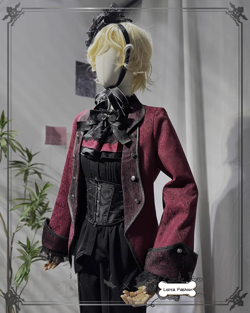 Ouji Lolita Outfit Prince Set Coat Shirt Pants (L M S XL) 39364:629804