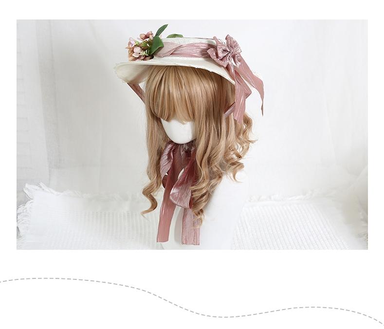 Lolita Top Hat Mori Kei Vintage Hat Elegant Linen Hat 36448:523158