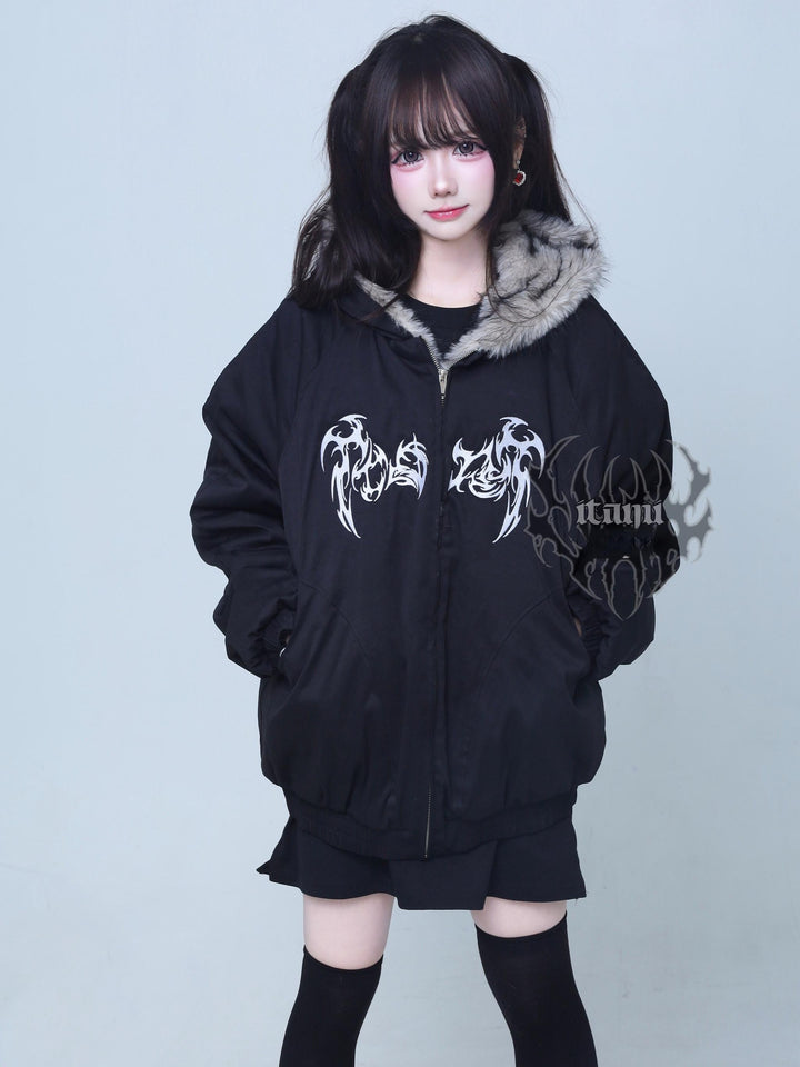Gothic Waterproof Padded Jacket, Embroidered Pattern 44520:812647