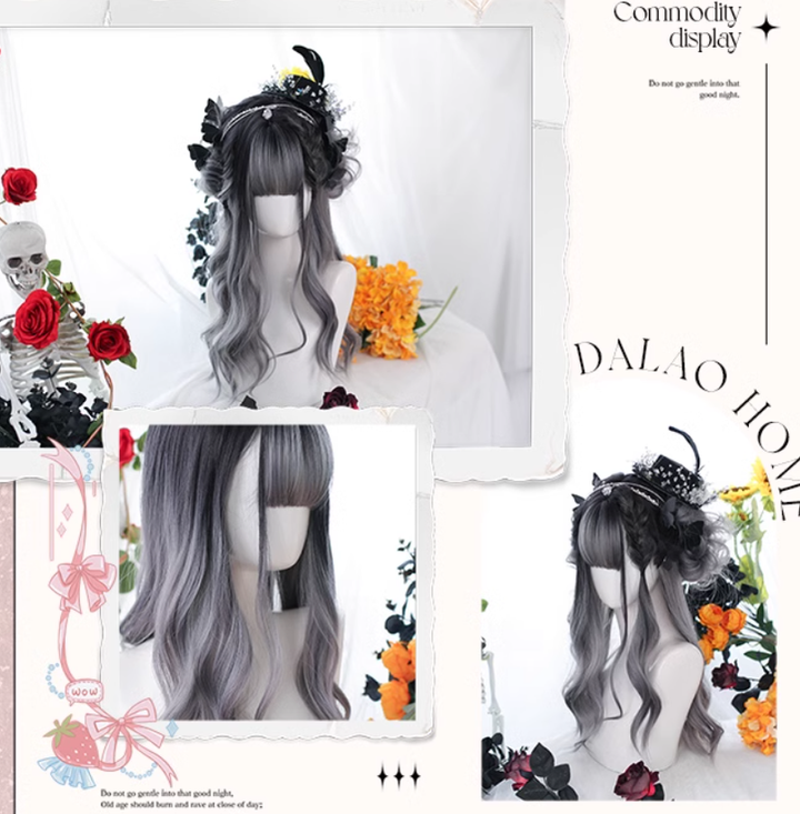 Lolita Wig Long Grey Wig Gentle Curly Wig 35614:496200 35614:496200