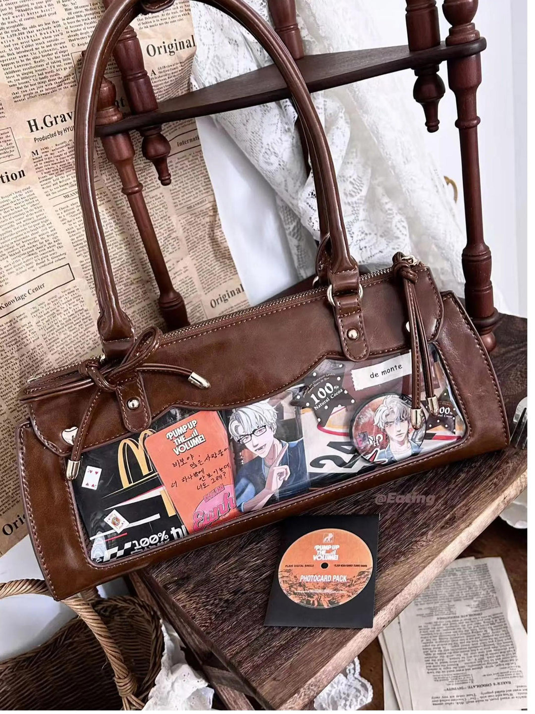 Vintage Baguette Itabag, Detachable Crossbody Shoulder Strap 45413:848886