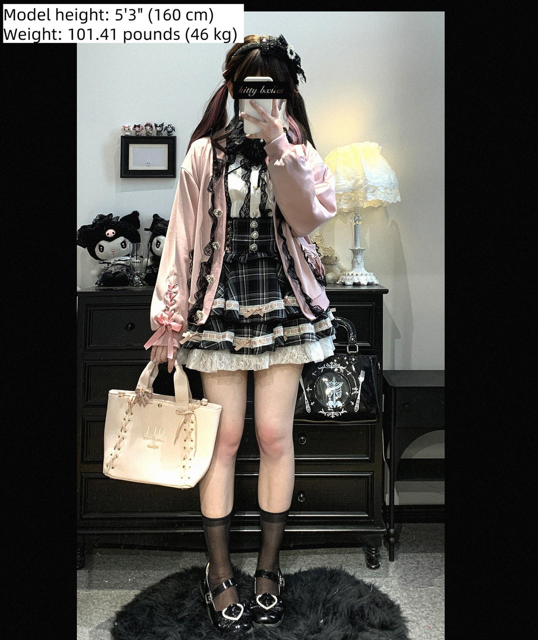 Ryousangata Sweatshirt Cardigan, Ruffled Lace 43732:783906
