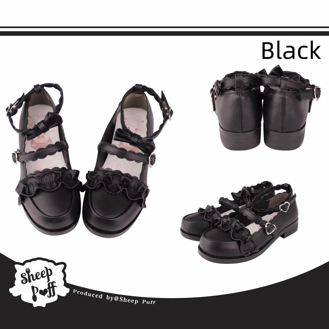 Kawaii Lolita Lace Flat Shoes 12 Colors (34 35 36 37 38 39 40 41 / Black) 22828:329444 (34 35 36 37 38 39 40 41 / Black) 22828:329444