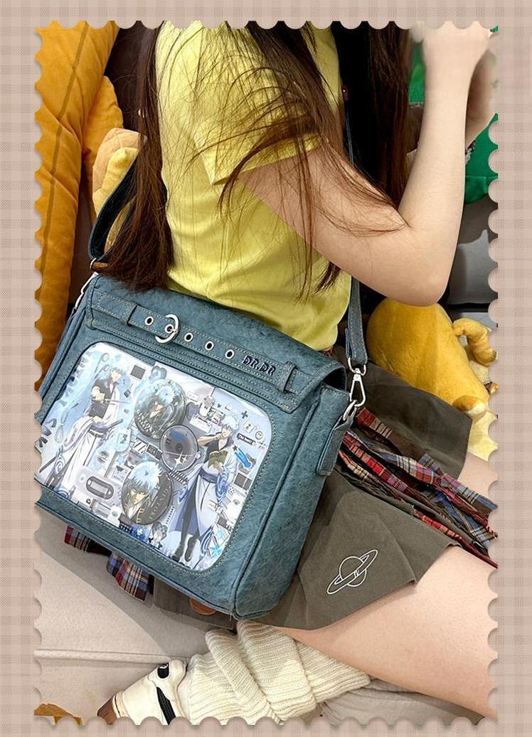 Kawaii Ita Bag Button Decoration Tyvek Crossbody Bag 40124:672566