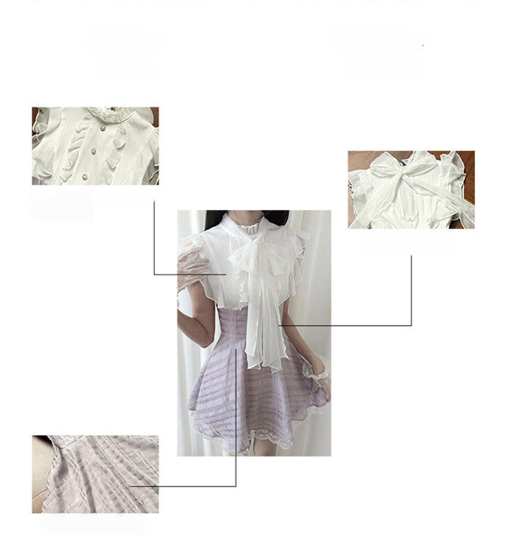 Sleeveless Seiso Kei High-Waist Dress, Purple Plaid Hem 44974:834227