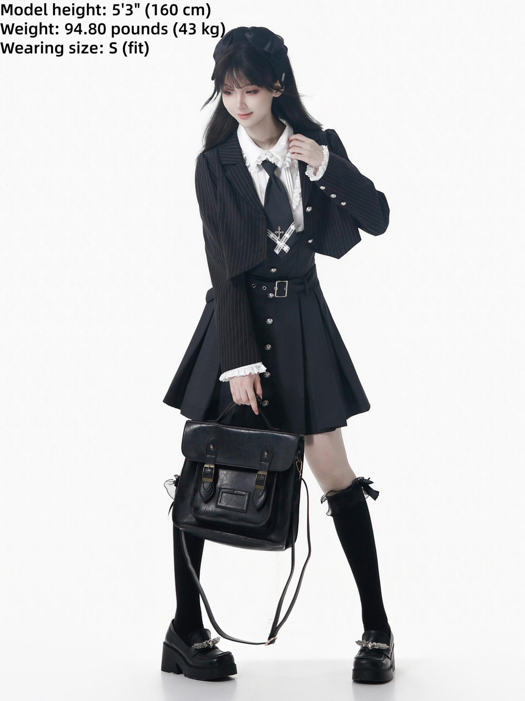 JK Uniform Striped Blazer, Blouse and Pleated Skirt 44171:800208