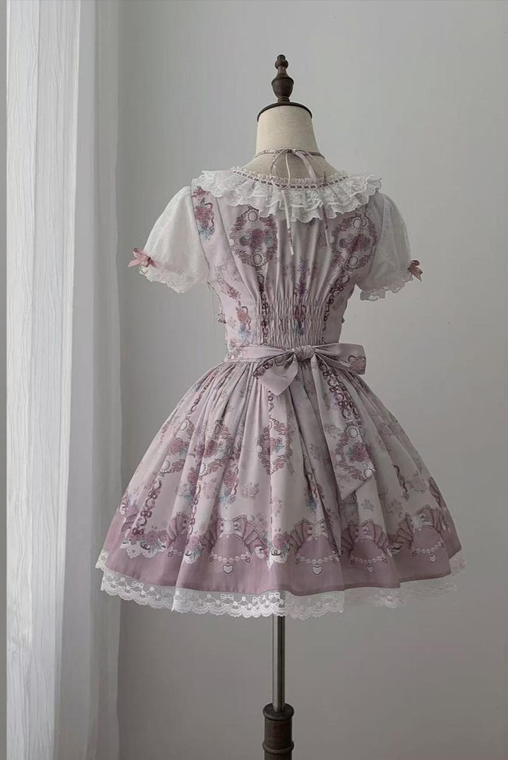 Floral Printed Ryousangata Dress, Halter Neck 45287:848660