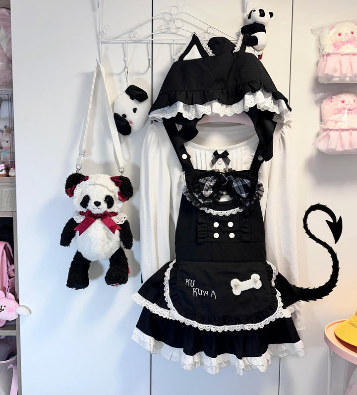 Subculture JSK Set White Top Black Dress Salopette 41138:696882