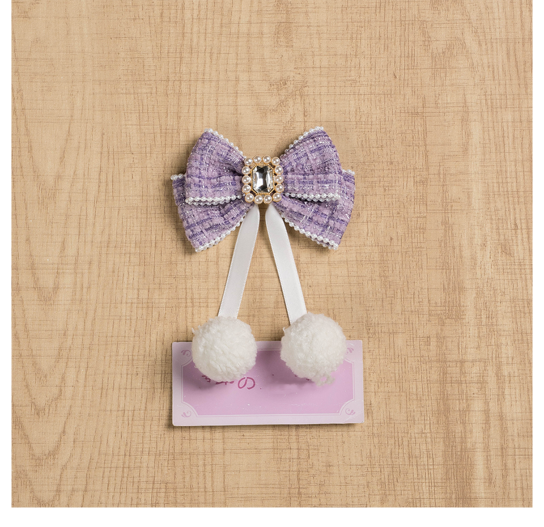 Jirai Kei Hair Clip Ryousangata Plaid Bow Hair Accessory 41584:704272