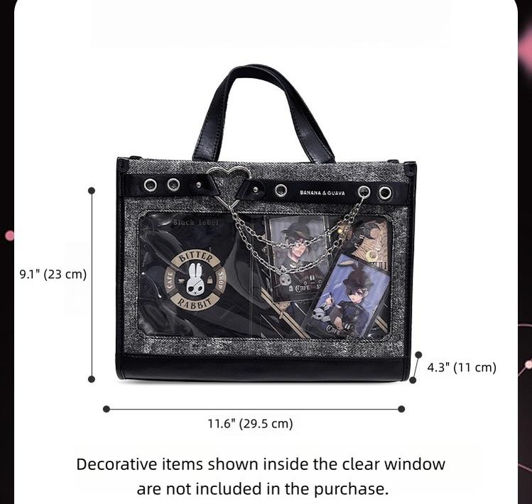 Japanese-Style Boxy Shape Ita Bag, Detachable Chain 45417:847852