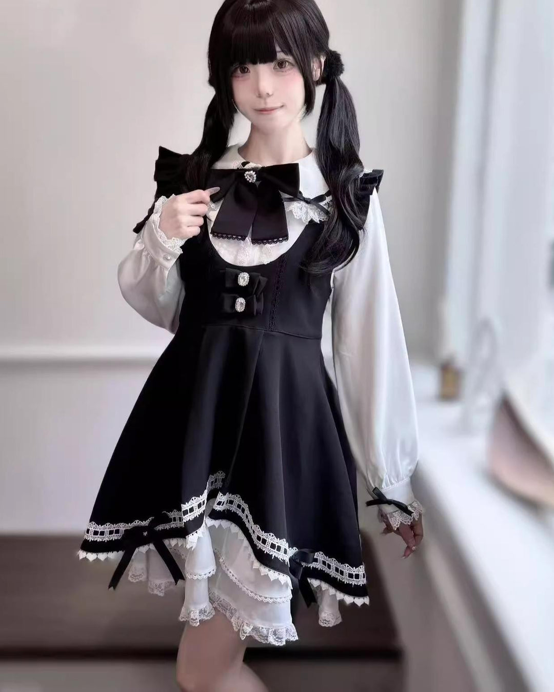 Jirai Kei Dress Set Bunny Ear Blouse Suspender Skirt Set 41440:699168