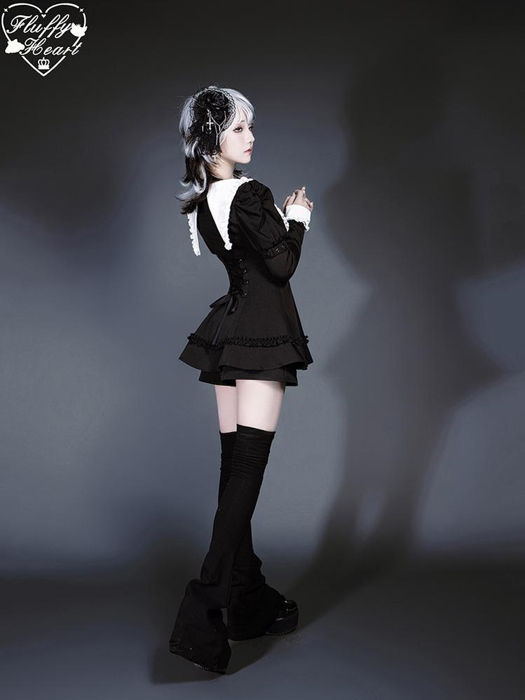 Jirai Kei Dress Set Puritan Collar Dress And Shorts Setup 40752:677272