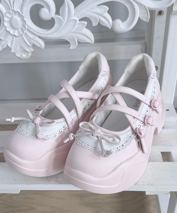 Kawaii Platform Sneakers, Adjustable Buckle, Premium Leather (34 35 36 37 38 39 40 41 42) 43350:774178