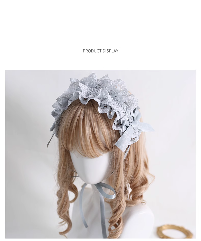 Gothic Lolita Headdress Bow Headband Lace Hairband 39648:635418