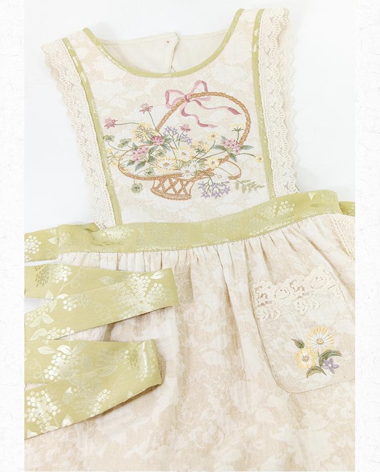 Cottagecore Dress Mori Kei Dress Set Embroidered Cotton Set 36238:527640