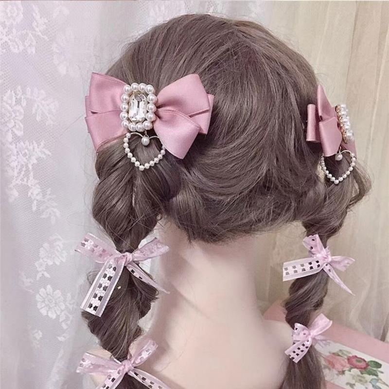 Lolita Headdress Jirai Kei Bow Hairpin Heart--shaped Hair Clip 35646:514154 35646:514154