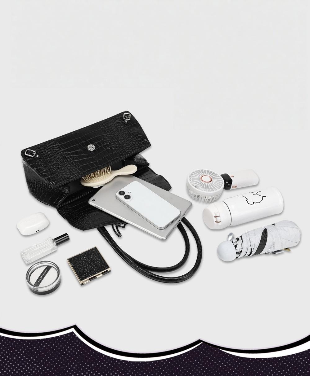 Bat-Inspired Itabag, Croc Texture & Clear Display Window 44930:829080