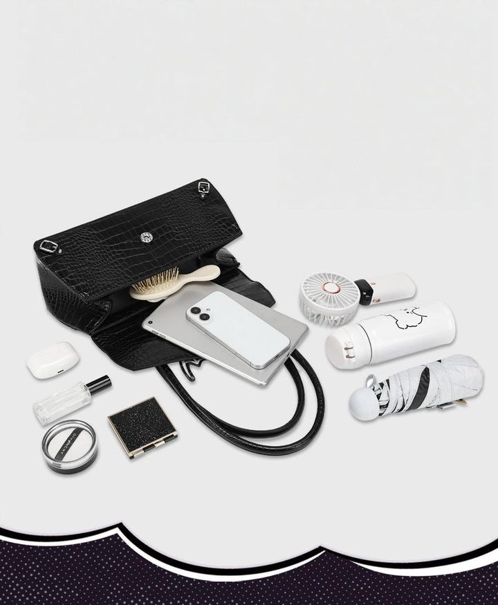 Bat-Inspired Itabag, Croc Texture & Clear Display Window 44930:829080