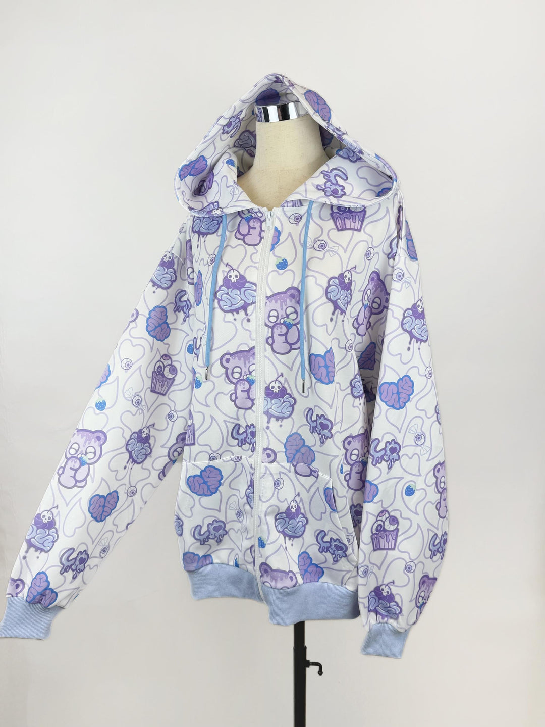 Yami Kawaii Printed Jacket and Hoodie, Bear Ear (L M S) 44149:798127