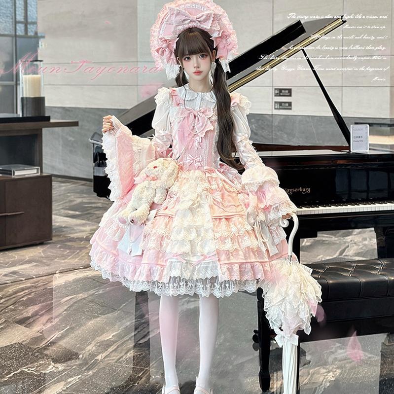 Sweet Lolita Pink JSK Doll-like Dress Princess Sleeve Blouse BNT 41170:697904