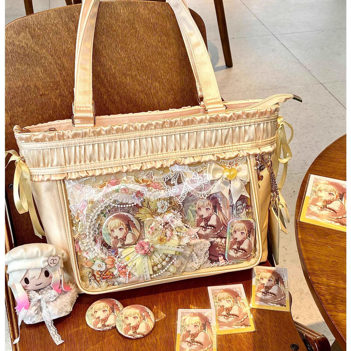 Lolita Itabag Ribbon Itabag Large Capacity Handbag Crossbody Bag (Yellow) 41754:719224