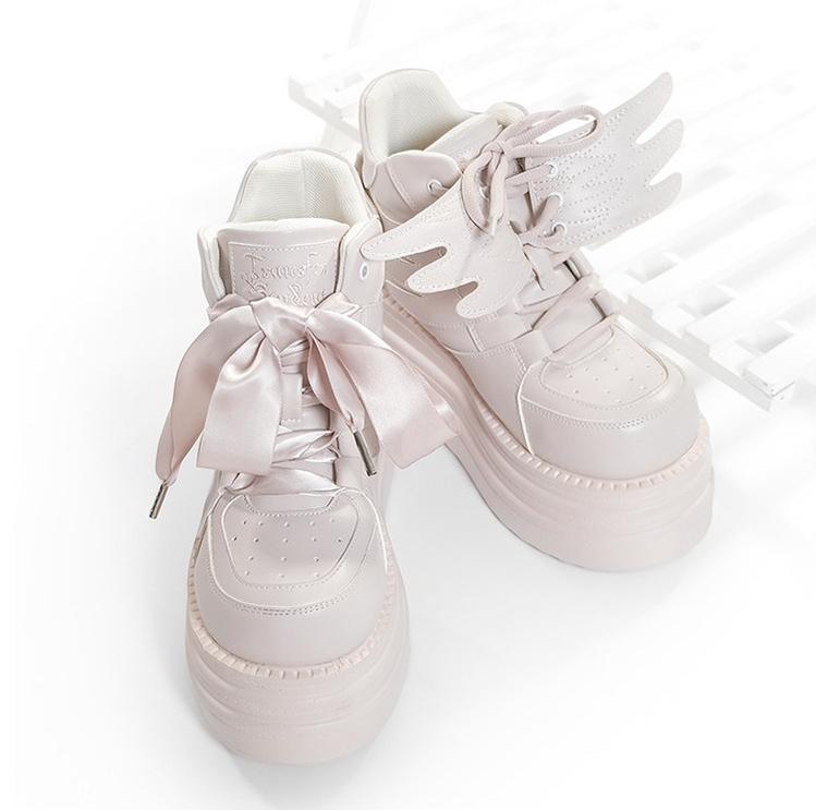 Jirai Kei High-Top Platform Shoes, Detachable Wing Decor 44333:806778