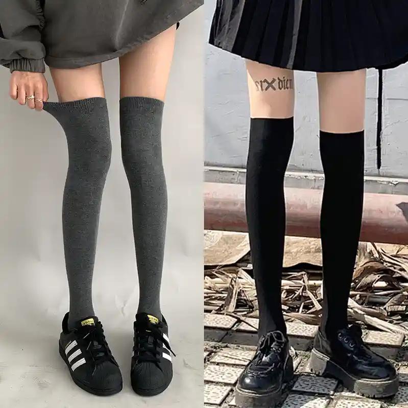 JK Thigh-high Socks Black Knee-high Socks Winter Stockings 40884:698442