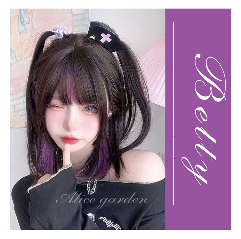 Kawaii Fashion Purple Lolita Wig With Straight Bang 22064:322498 22064:322498