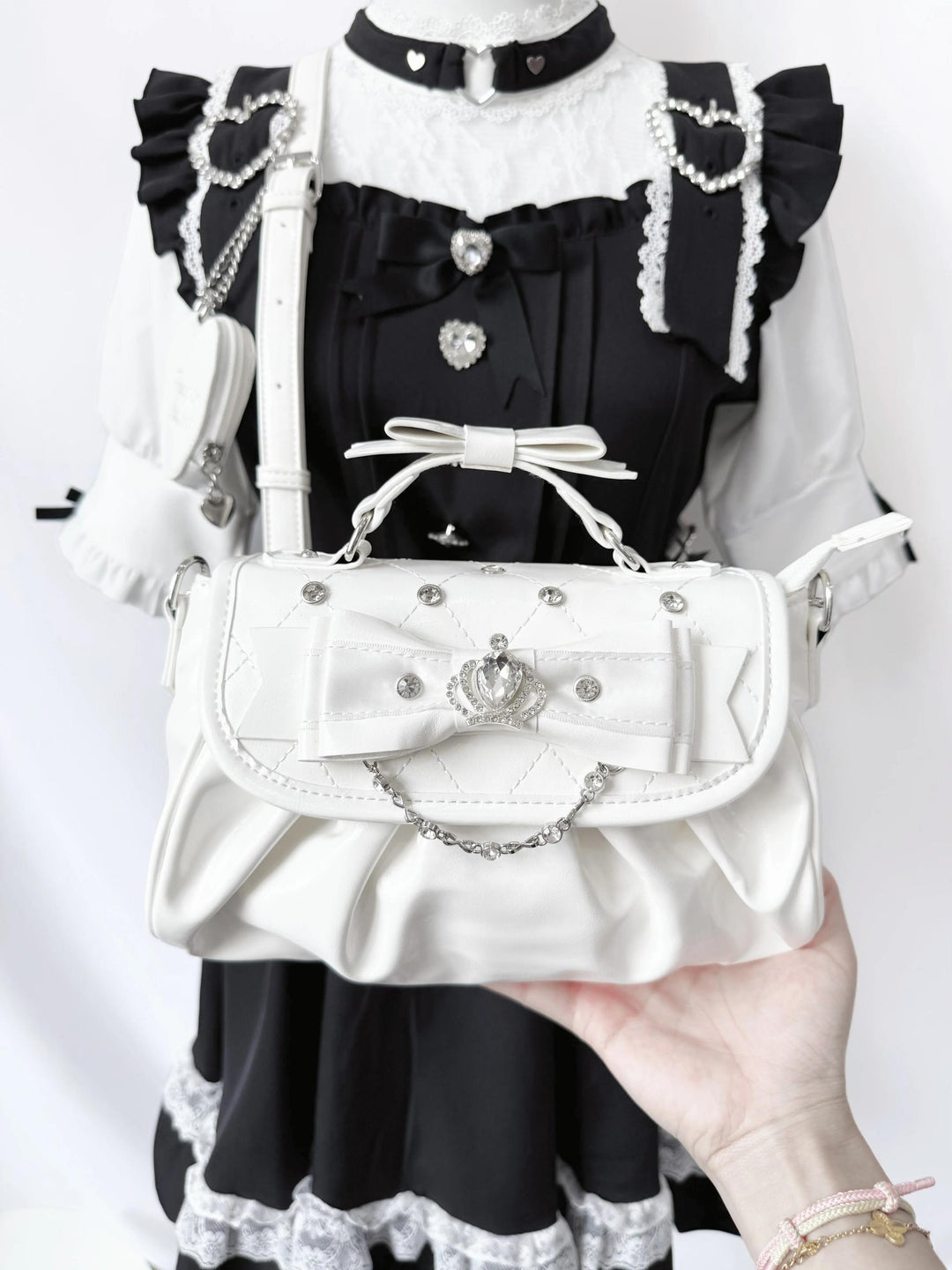 Jirai Kei Handle Crossbody Bag, Adjustable Bag Strap 45110:839416