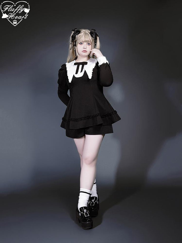 Jirai Kei Dress Set Puritan Collar Dress And Shorts Setup 40752:677262