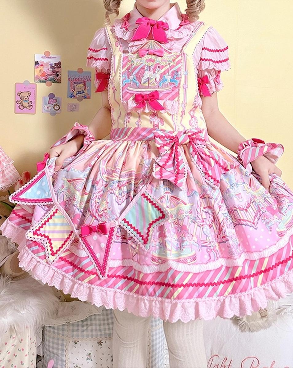 Sweet Lolita Dress Lolita Salopette JSK Set Multicolors 36482:552190 36482:552190