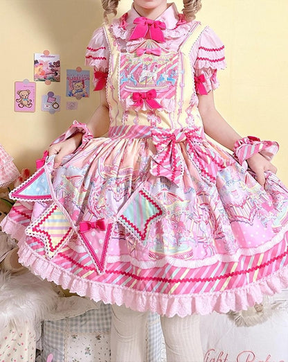 Sweet Lolita Dress Lolita Salopette JSK Set Multicolors 36482:552190