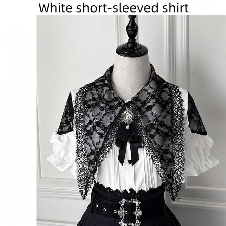 Jirai Kei Lace Blouse Doulble Layer Skirt A-line (L M XL XXL) 39278:760971