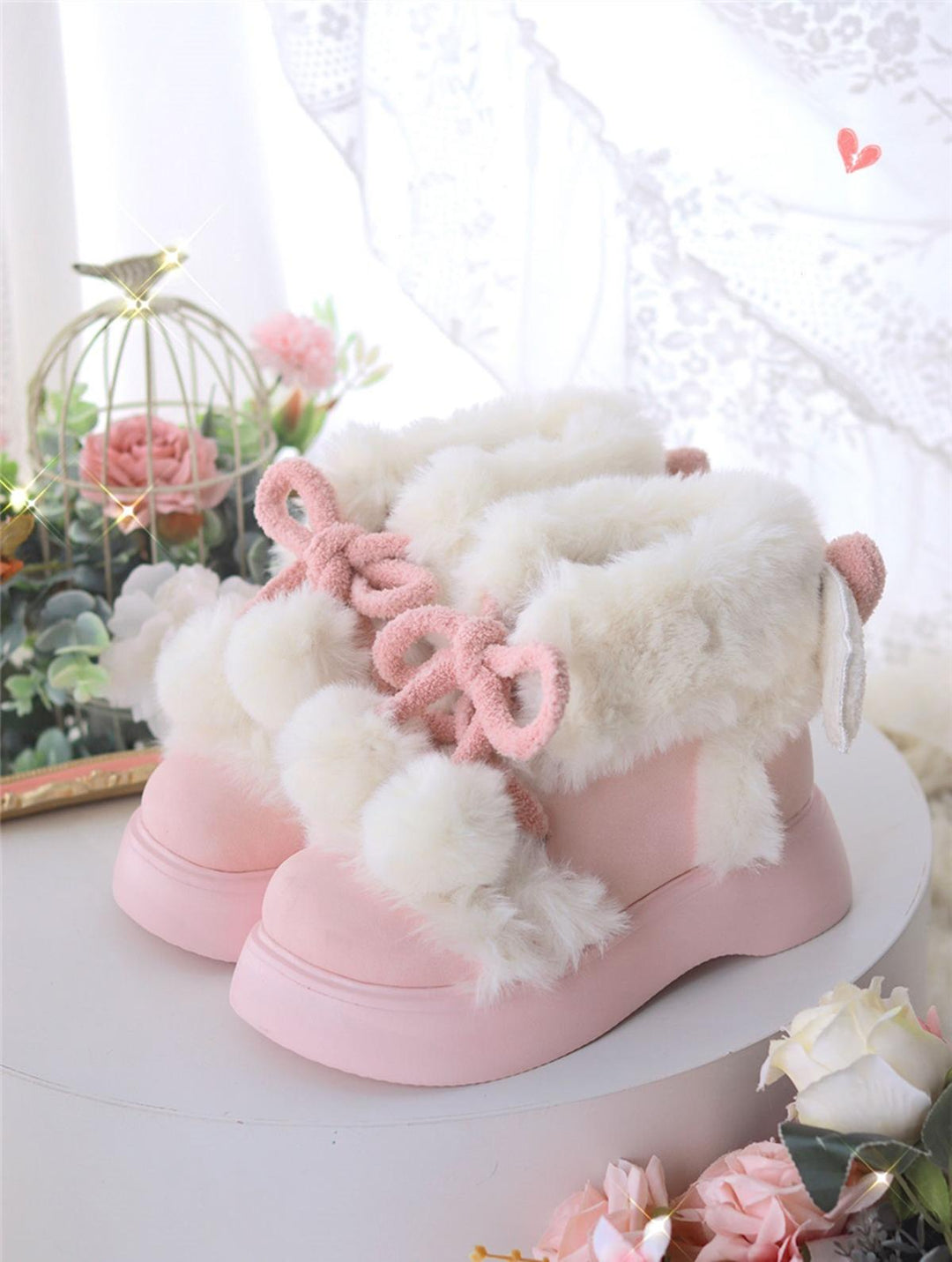 Lolita Shoes Winter Plush Round Toe Snow Boots 33774:455122 33774:455122