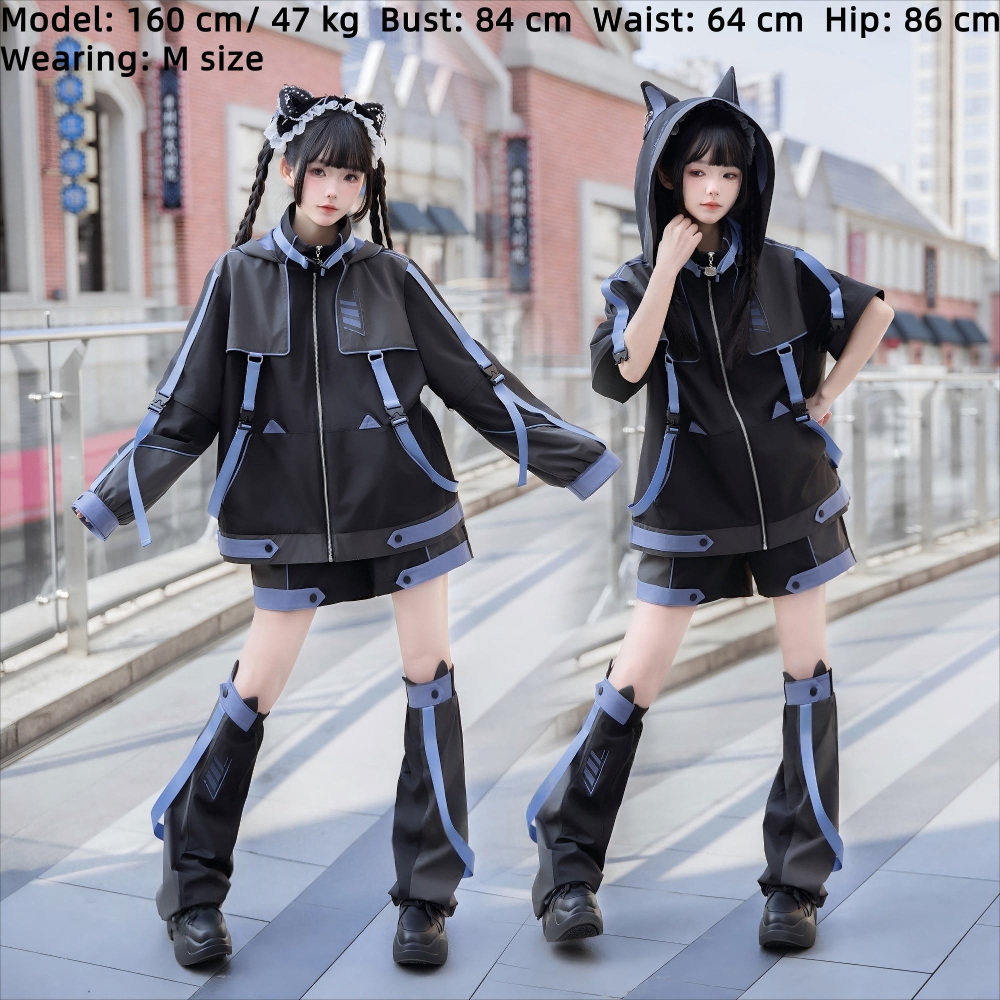 Subcul Jirai Kei Jacket Set, Cat Ear Hood/Removable Sleeve – Honey