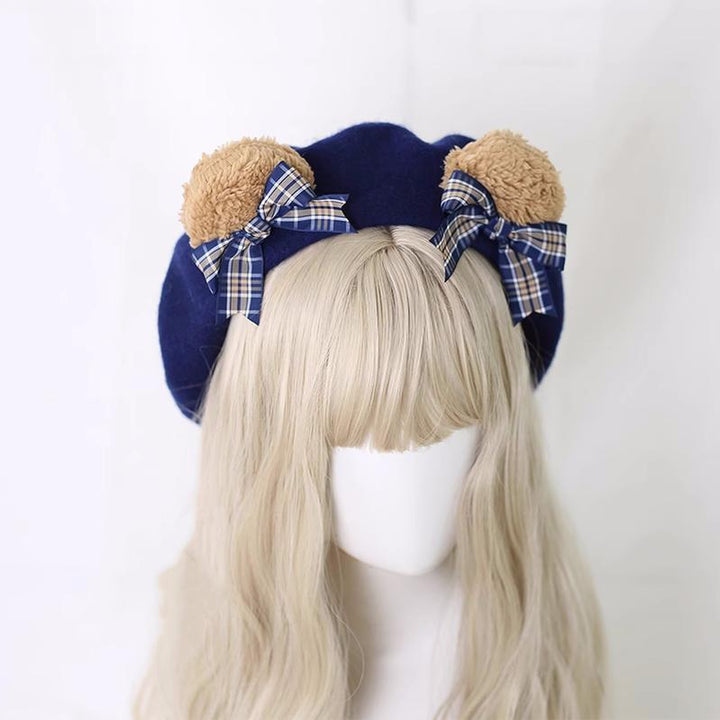 Handmade Lolita Hat Japanese Bear Ears Beret 28936:339090 28936:339090