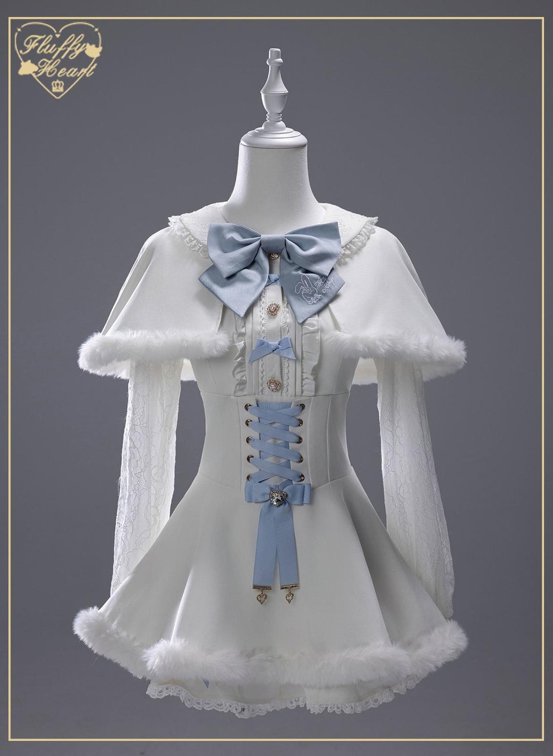 IP Collab Jirai Kei Dress Set, Detachable Fluffy Cape (2XL L M S XL) 44146:798087