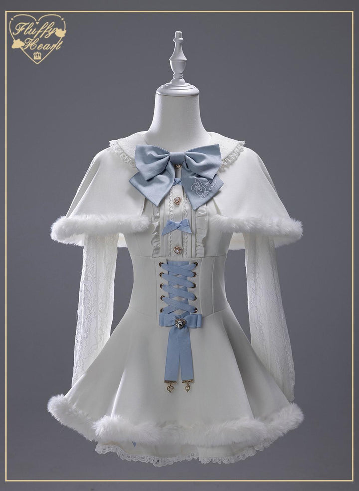 IP Collab Jirai Kei Dress Set, Detachable Fluffy Cape (2XL L M S XL) 44146:798087