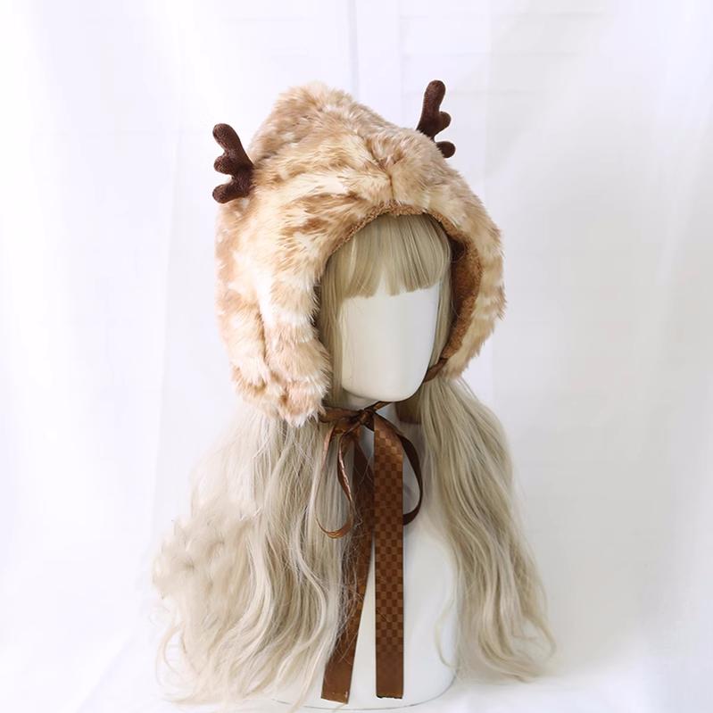 Japanese Style Hat Sweet Autumn Winter Warm Deer Horn Hat 28924:339234 28924:339234