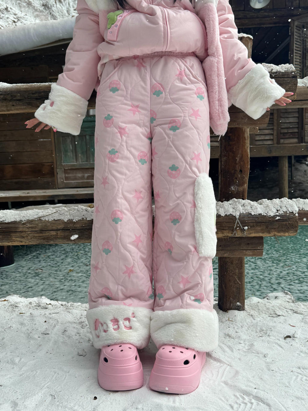 Strawberry Kawaii Cotton-Padded Pants, Side Pockets (L M S) 44672:818170