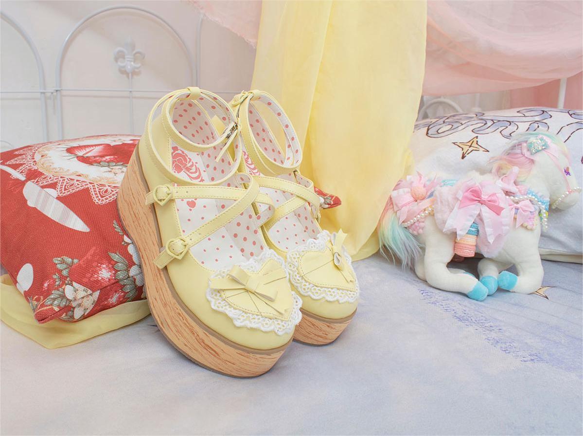 Lolita Shoes Platform Shoes Bow High Heels Shoes 35590:542246