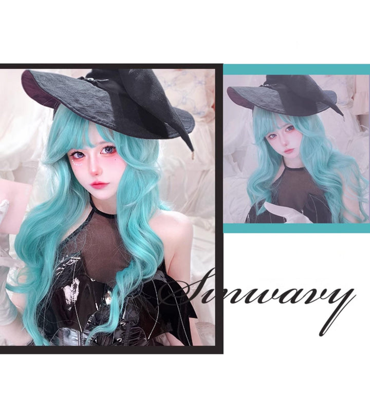 Lolita Wig Mint Green Cosplay Wig Long Curl Wig 38888:607968